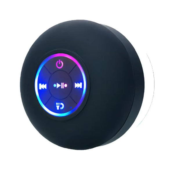 AquaBeat Mini: Waterproof LED Bluetooth Speaker with Powerful Sound & Suction Cup Mount